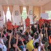Swamiji interacting with responsive children